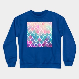 Rainbow Pastel Watercolor Moroccan Pattern Crewneck Sweatshirt